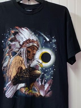 90s Thunder Native American Eagle Shirt XL Vintage